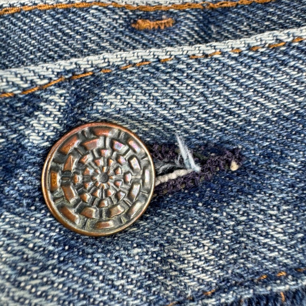 Vintage 70s Jeans Mens (Fits 34x29) Blue Denim Faded Bootcut Scoville Zip USA - Picture 7 of 16